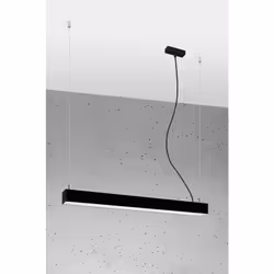 Sollux PINNE Luminaire suspendu barre droite linéaire à LED intégrée 65cm Noir 3000K | Finition : Noir | Matériel : Acier Hau ...
