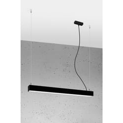 Pinne Luminaire suspendu barre droite linéaire à led intégrée 65cm Noir 3000K - Sollux