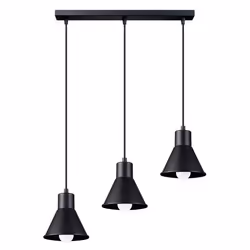 Plafonnier suspendu - Sollux Lighting - Taleja - Noir - 3x E27 - Acier - 60W