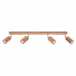 Barre de spots de plafond - SOLLUX - Zeke - Chêne massif - 4x GU10 - 40W - Intérieur