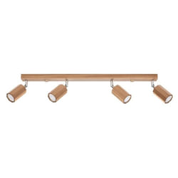 Barre de spots de plafond - SOLLUX - Zeke - Chêne massif - 4x GU10 - 40W - Intérieur
