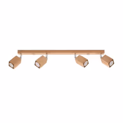 Barre de spots de plafond - SOLLUX - Keke - Chêne massif - 4x GU10 - 40W - Design contemporain