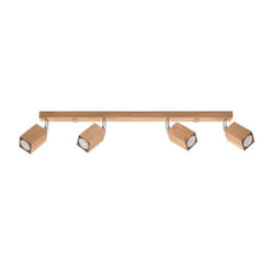 Barre de spots de plafond - SOLLUX - Keke - Chêne massif - 4x GU10 - 40W - Design contemporain
