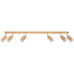 Sollux Lighting Berg Plafonnier 6 Spots Bar, Bois Naturel, 120cm
