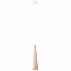 Lustre suspendu SULA Mince, subtil, élégant - le lustre suspendu SULA est une combinaison de bois naturel et d'accents blancs ...