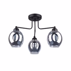 Plafonnier semi-encastré - SOLLUX - Fillan - Noir - Acier/Verre - 3 lampes E27