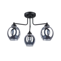 Plafonnier semi-encastré - SOLLUX - Fillan - Noir - Acier/Verre - 3 lampes E27