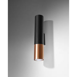 Sollux - Applique loopez noir, cuivre 2x GU10 IP20 SL.0944