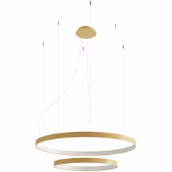 Sollux Rio Plafonnier Led Suspendu Intégré Doré | Finition : Doré | Matériau : aluminium | Classement IP : IP20 | Hauteur : 1 ...