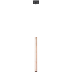 Sollux - Pendentif Pastelo acier / bois 1xG9