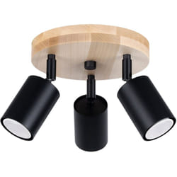 Sollux - SL.1292 verdo Lámpara de Techo GU10 Madera Negra - ref: SL.1292