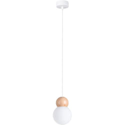 Sollux - SL.1390 pekka Lámpara Colgante 1 Blanco/Madera Natural - ref: SL.1390
