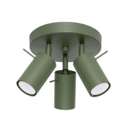 Plafonnier moderne - 3 spots - Vert olive - Par Sollux Ring