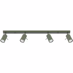 Sollux Ring Barre de spots moderne à 4 lumières vert olive | Finition : Vert olive | Matériau : Acier | Indice de protection  ...
