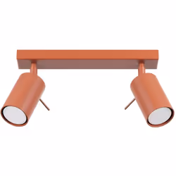 Sollux Ring Plafonnier double moderne 2 lampes rouge ocre | Finition : Ocre rouge | Matériau : Acier | Indice de protection : ...