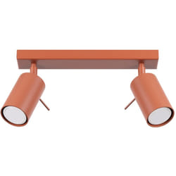 Ring Plafonnier double moderne 2 lampes rouge ocre - Sollux