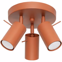 Sollux Ring Plafonnier moderne à 3 spots rouge ocre | Finition : Ocre rouge | Matériau : Acier | Indice de protection : IP20  ...