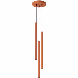 Sollux Pastelo Suspension moderne à 3 lumières en forme de grappe rouge ocre | Finition : Ocre rouge | Matériau : Acier | Ind ...