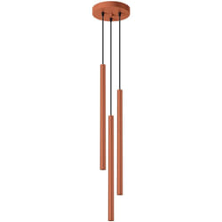 Pastelo Suspension moderne à 3 lumières en forme de grappe rouge ocre - Sollux