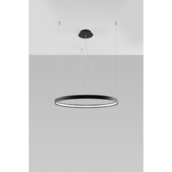 Rio Suspension led Circulaire Intégrée Noir 78cm 3000K - Sollux