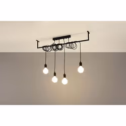 Suspension SALAMANCA 4 E27 LED Moderne Loft BOHO Design Couloir -Noir