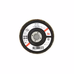 Présentation : Disque 3M 566A à lamelles bombée grain 40 sont utilisés sur meuleuses d'angle pour l'arasage et l'ébavurage su ...