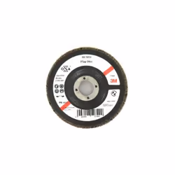 Présentation : Disque 3M 566A à lamelles bombée grain 80 sont utilisés sur meuleuses d'angle pour l'arasage et l'ébavurage su ...