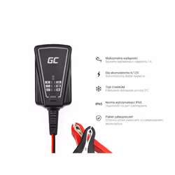 Green Cell ACAGM06 Chargeur de batterie pour véhicules 12/6 V Noir