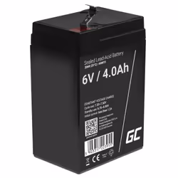Green Cell AGM15, Sealed Lead Acid (VRLA), 6 V, 1 pièce(s), Noir, 4 Ah, 5 année(s)