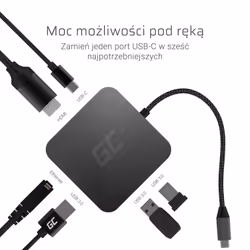 Green Cell AK61 station d'accueil USB 3.2 Gen 1 (3.1 Gen 1) Type-C Argent