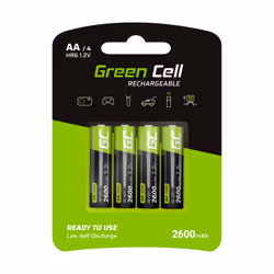 Green Cell GR01, Batterie rechargeable, AA, Hybrides nickel-métal (NiMH), 1,2 V, 4 pièce(s), 2600 mAh