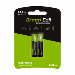 Green Cell GR08, Batterie rechargeable, AAA, Hybrides nickel-métal (NiMH), 1,2 V, 2 pièce(s), 800 mAh