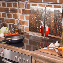 Plaque De Protection En Verre Pour La Cuisinière 2x30x52 Café - Vue supplémentaire 2