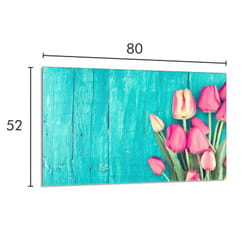 Protection De Plaque De Cuisson En Verre 80x52 Tulipes