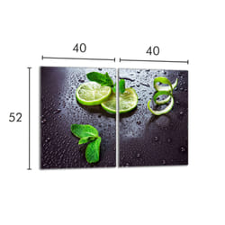 Plaque De Protection En Verre Pour Poêle 2x40x52 Citron Vert
