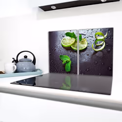 Plaque De Protection En Verre Pour Poêle 2x40x52 Citron Vert - Vue supplémentaire 2