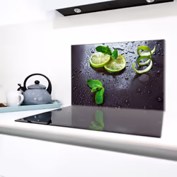 Plaque De Protection En Verre Pour Poêle 80x52 Citron Vert - Vue supplémentaire 2