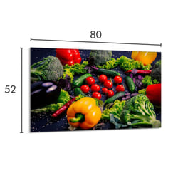 Plaque De Protection En Verre Pour La Cuisinière 80x52 Légumes