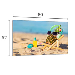 Protection De Plaque De Cuisson En Verre 80x52 Ananas