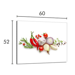 Plaque De Protection En Verre Pour La Cuisinière 60x52 Légumes