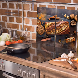 Plaque De Protection En Verre Pour La Cuisinière 2x30x52 Pain - Vue supplémentaire 2