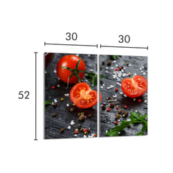 Plaque De Protection En Verre Pour Poêle 2x30x52 Tomate