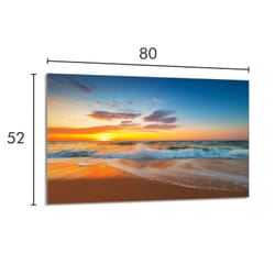 Plaque De Protection En Verre Pour Le Poêle 80x52 Mer