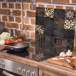 Plaque De Protection En Verre Pour Poêle 60x52 Mosaïque - Vue supplémentaire 2