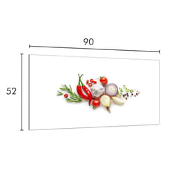 Plaque De Protection En Verre Pour La Cuisinière 90x52 Légumes