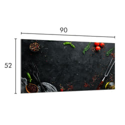 Plaque De Protection De Poêle En Verre 90x52 Ardoise