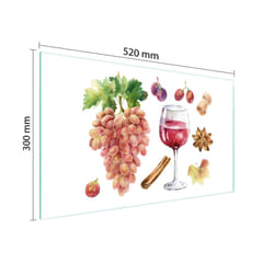 Planche À Découper En Verre 52x30 Vin