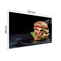 Planche À Découper En Verre 52x30 Hamburger