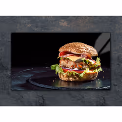 Planche À Découper En Verre 52x30 Hamburger - Vue supplémentaire 2