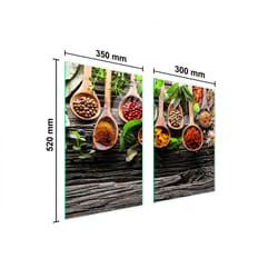 Plaque De Protection En Verre Pour Cuisine 65x52 Épices